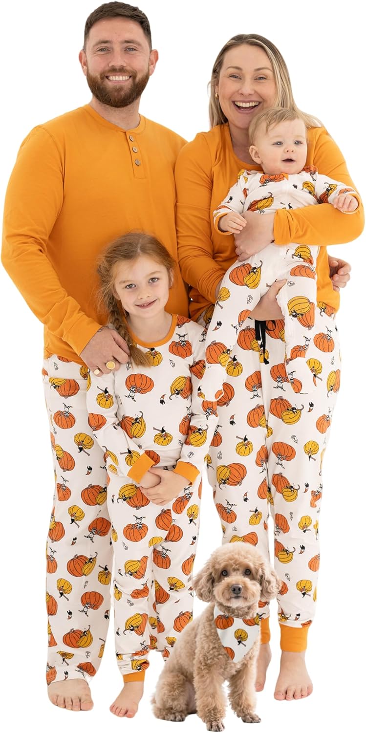 Owlivia Christmas Halloween Pajamas For Family, Organic Cotton Holiday Pjs Matching Sets