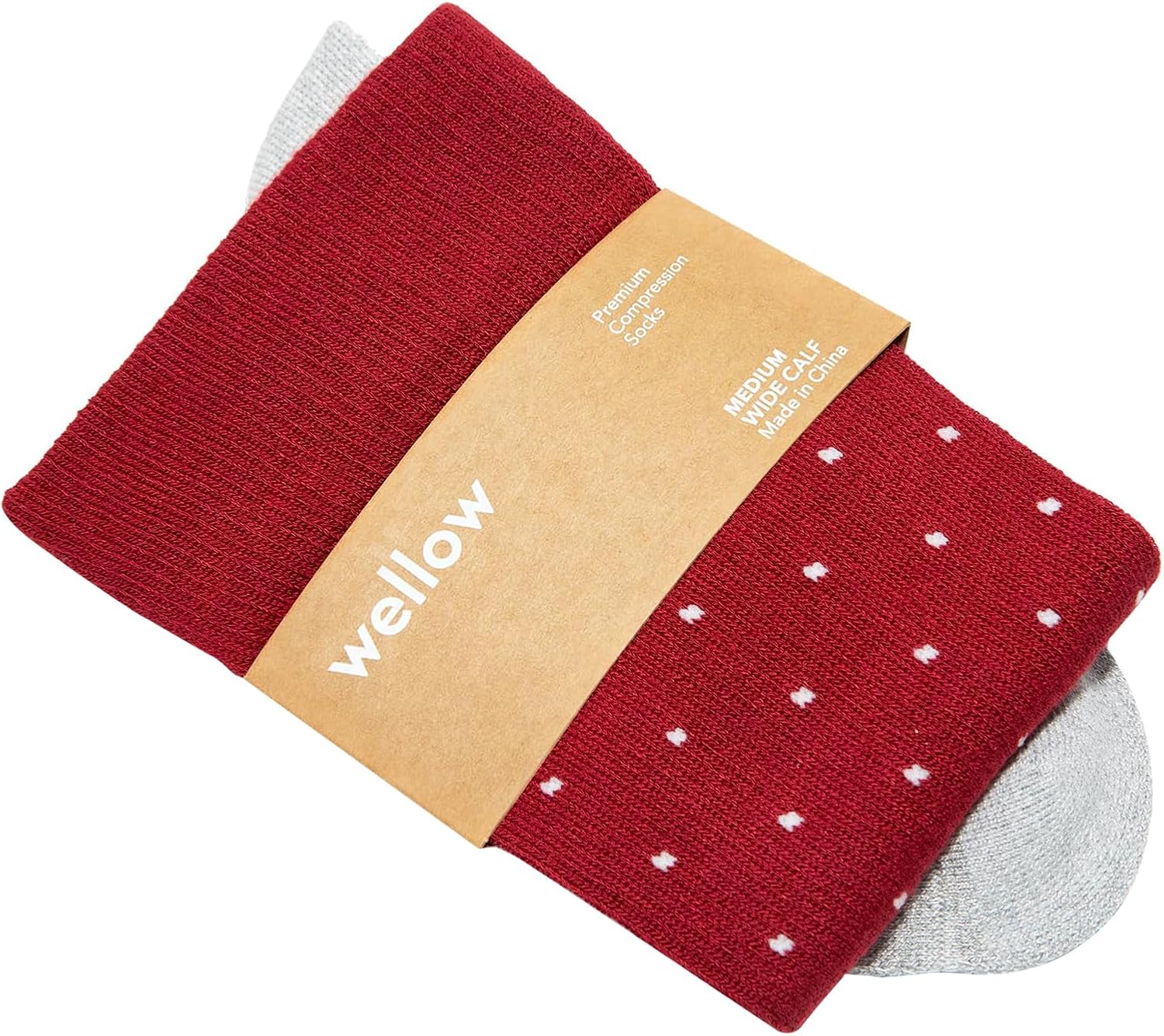 Wellow Wide Calf Compression Socks, Knee High Support, Fit for Men & Women, 18-25 mmHg, Made with Viscose from Bamboo