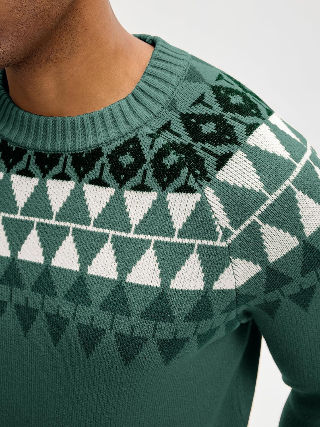 HOTake Men's Pullover Crewneck Sweater, Fair Isle and Christmas Pattern Available - Image 2