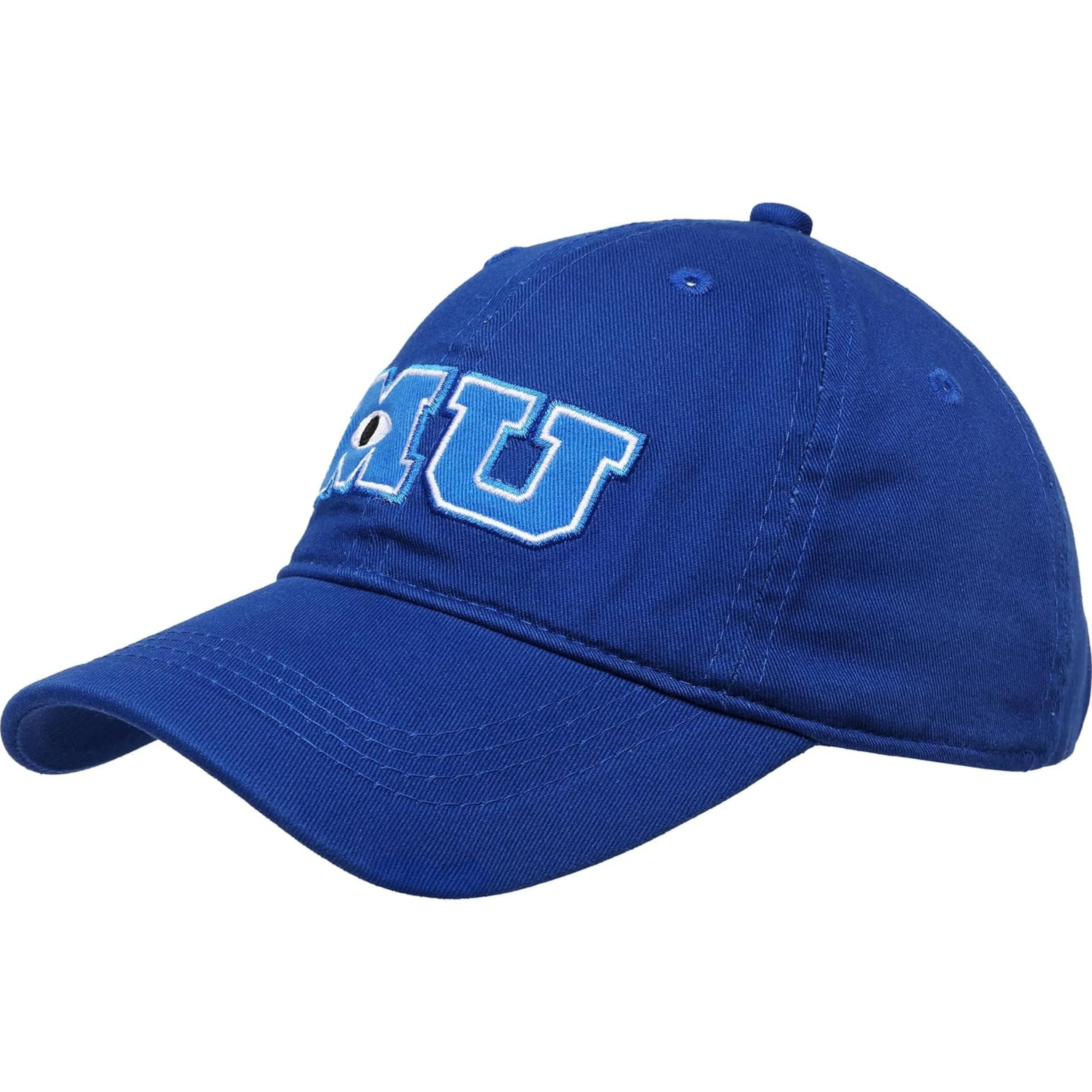 Disney Pixar Monsters Inc Monsters University Youth Baseball Cap, Adjustable Hook and Loop Baseball Hat, Dark Blue