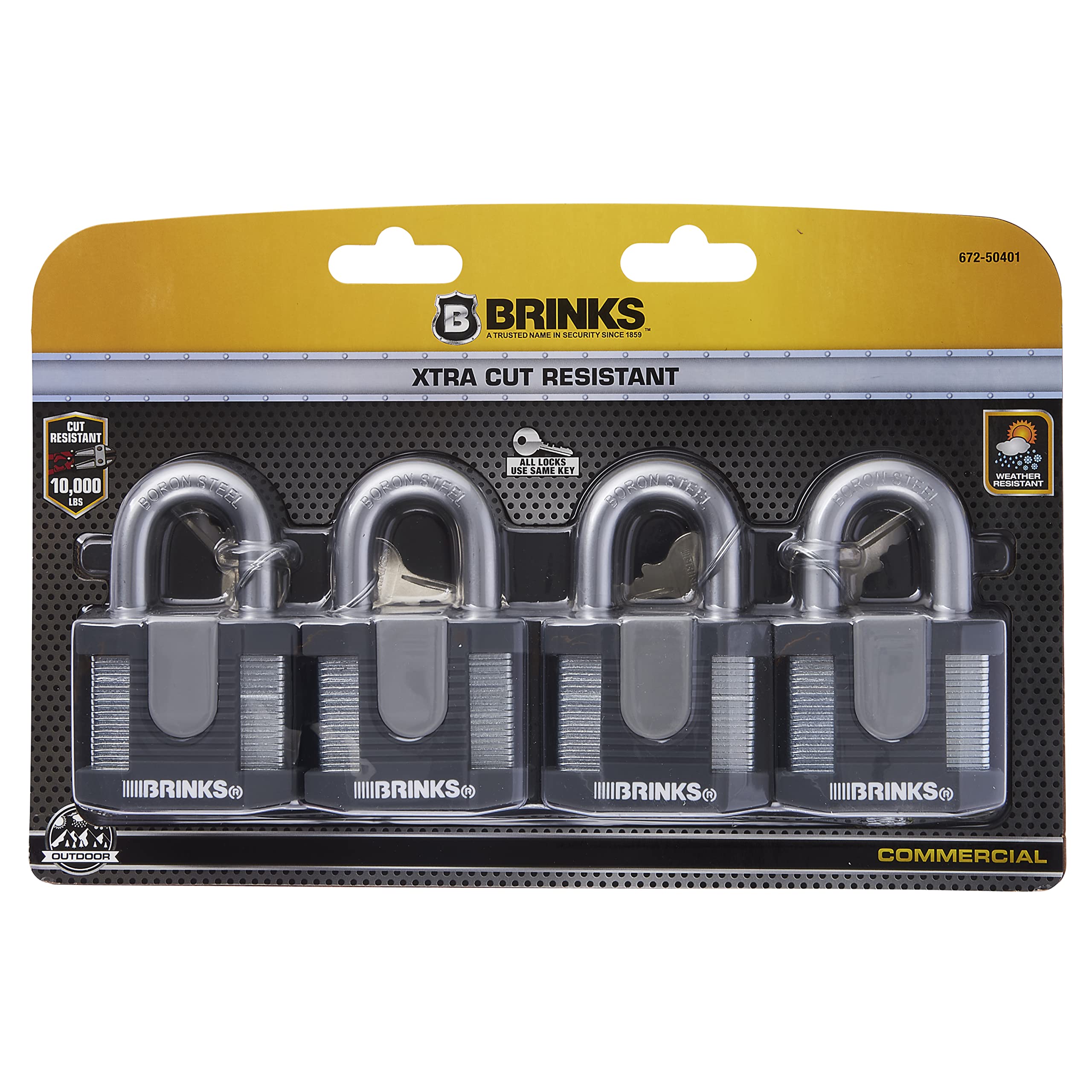 Brinks 672 – 50401 Home Security comercial 50 mm acero laminado Lock, pack de 4 unidades