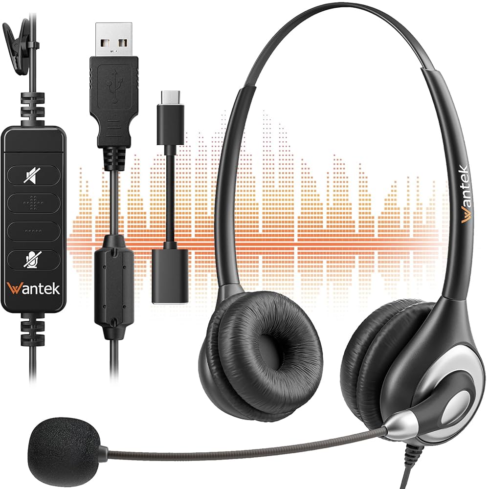 Mua EMAIKER Noise Canceling USB Headphones With Microphone & In-Line