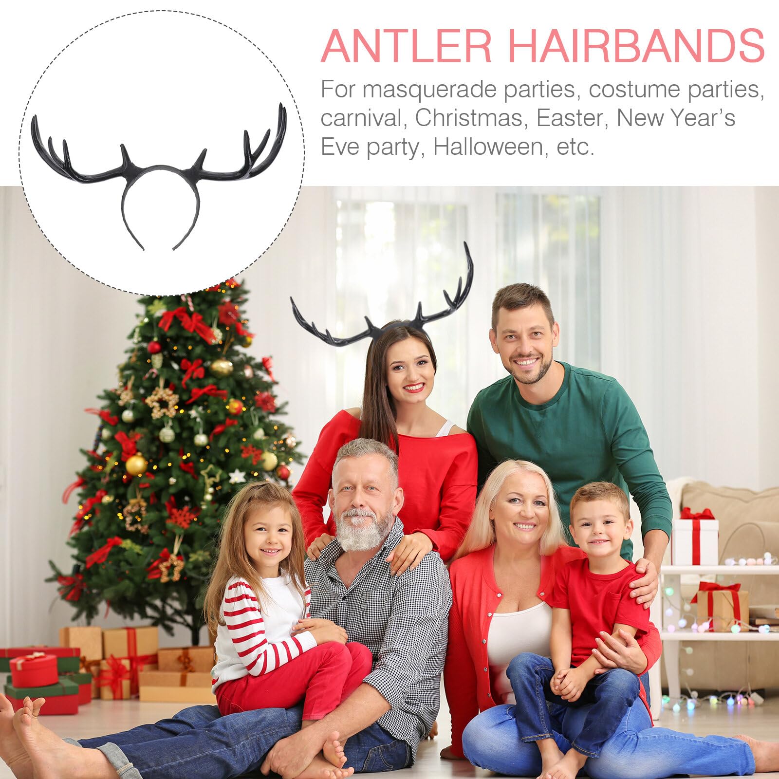 Amazon.com: Minkissy Reindeer Antlers Headband Black Elk  display picture 1