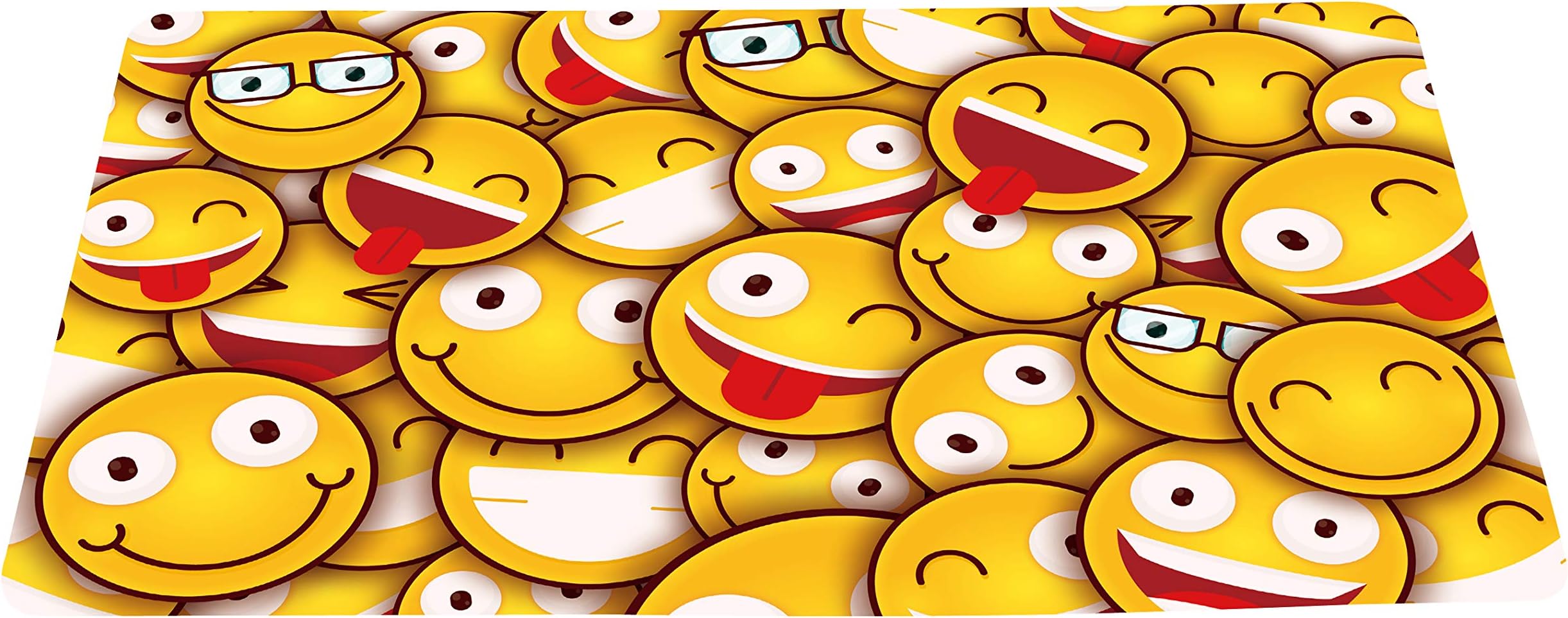 Multi Smiling Face Doormat Floor Mat with Non-Slip Backing Bath Mat Rug Funny Home Decor 16 by 24 inches