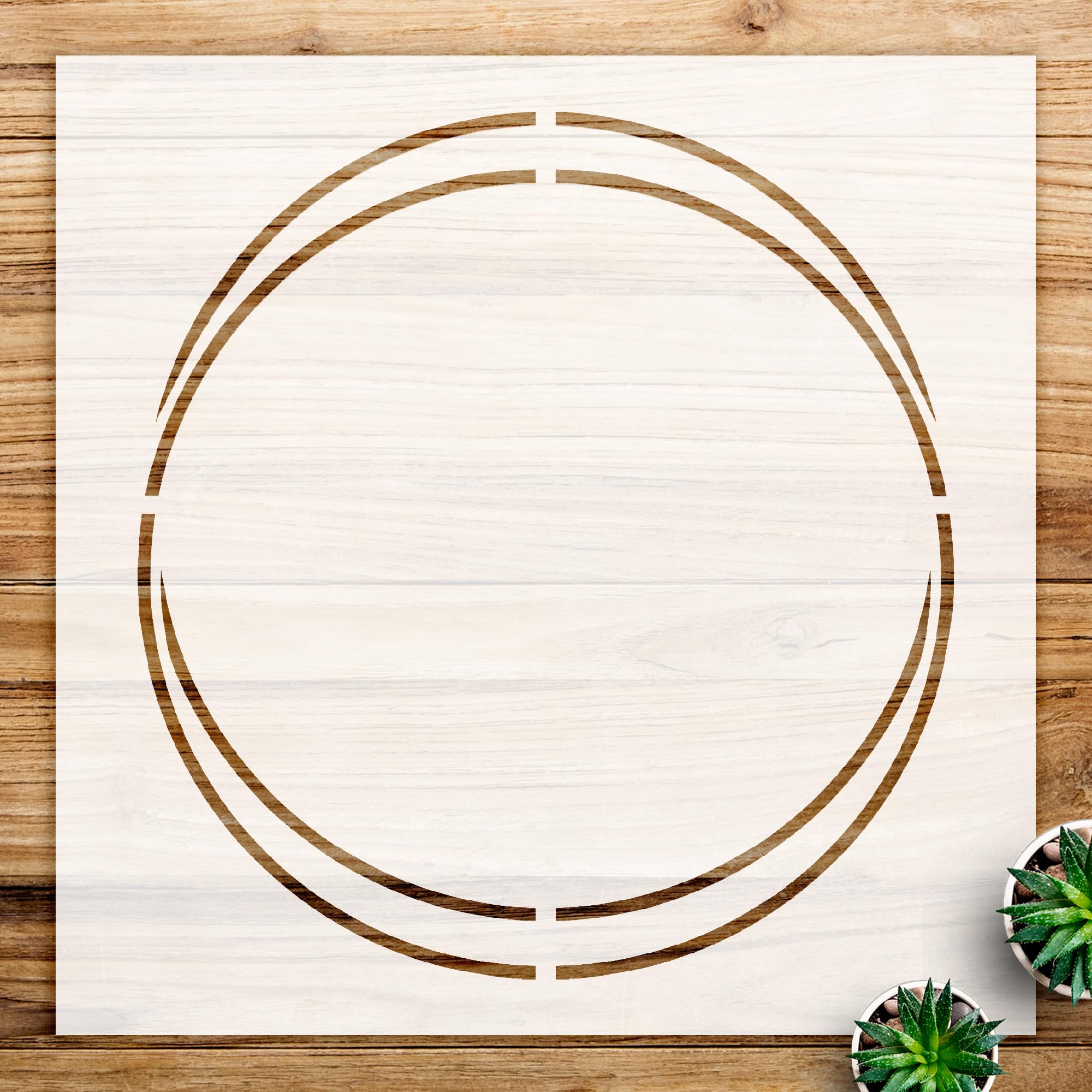 Double Circle Geometric Stencil for Walls and Crafts, Reusable Mylar Template, Ideal for Home Decor and DIY Projects - Size A3 (11.7
