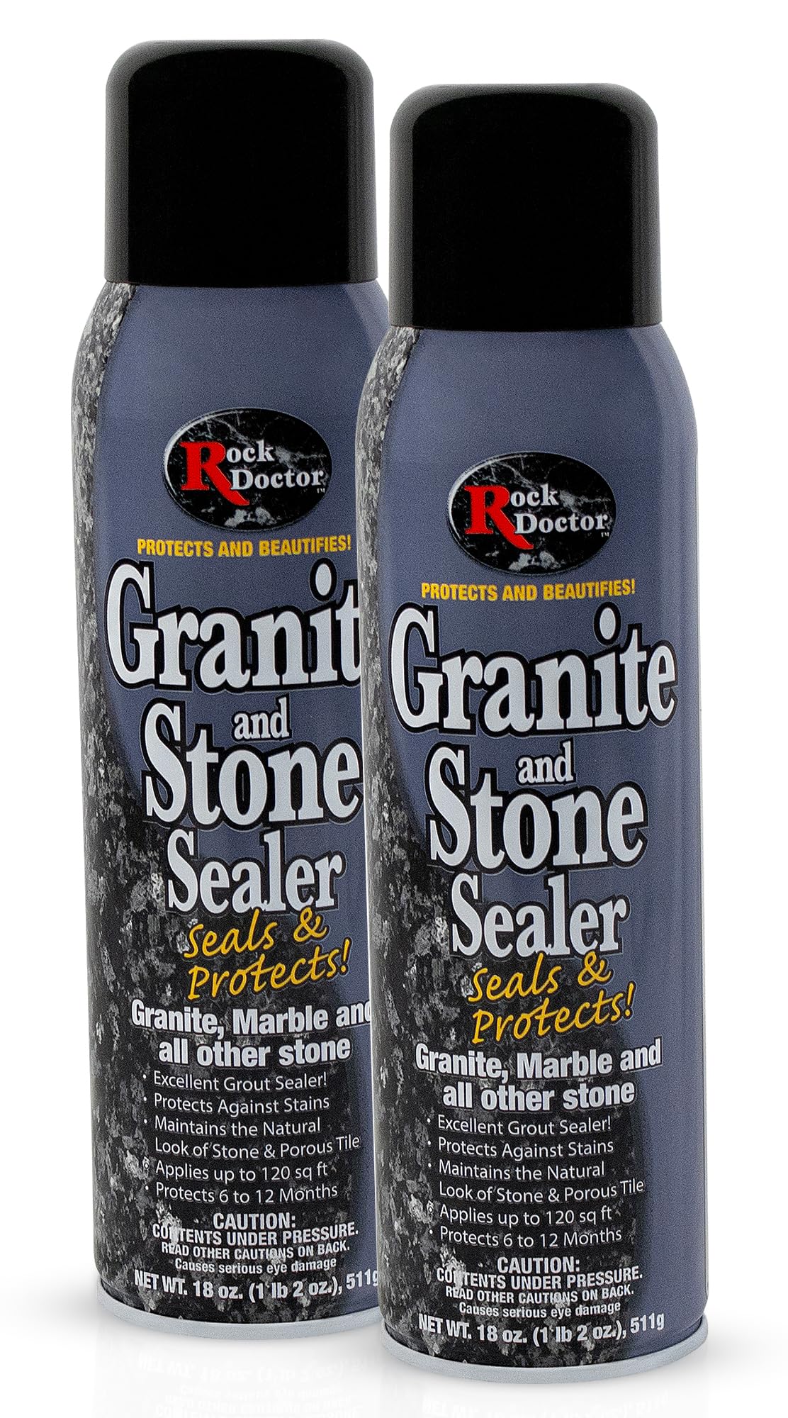 Rock Doctor Granite Sealer for Marble, Stone, and Tile Countertops, Streak-Free Finish with Stain Resistant Moisture Protection, Interior and Exterior Use, Pack of 2