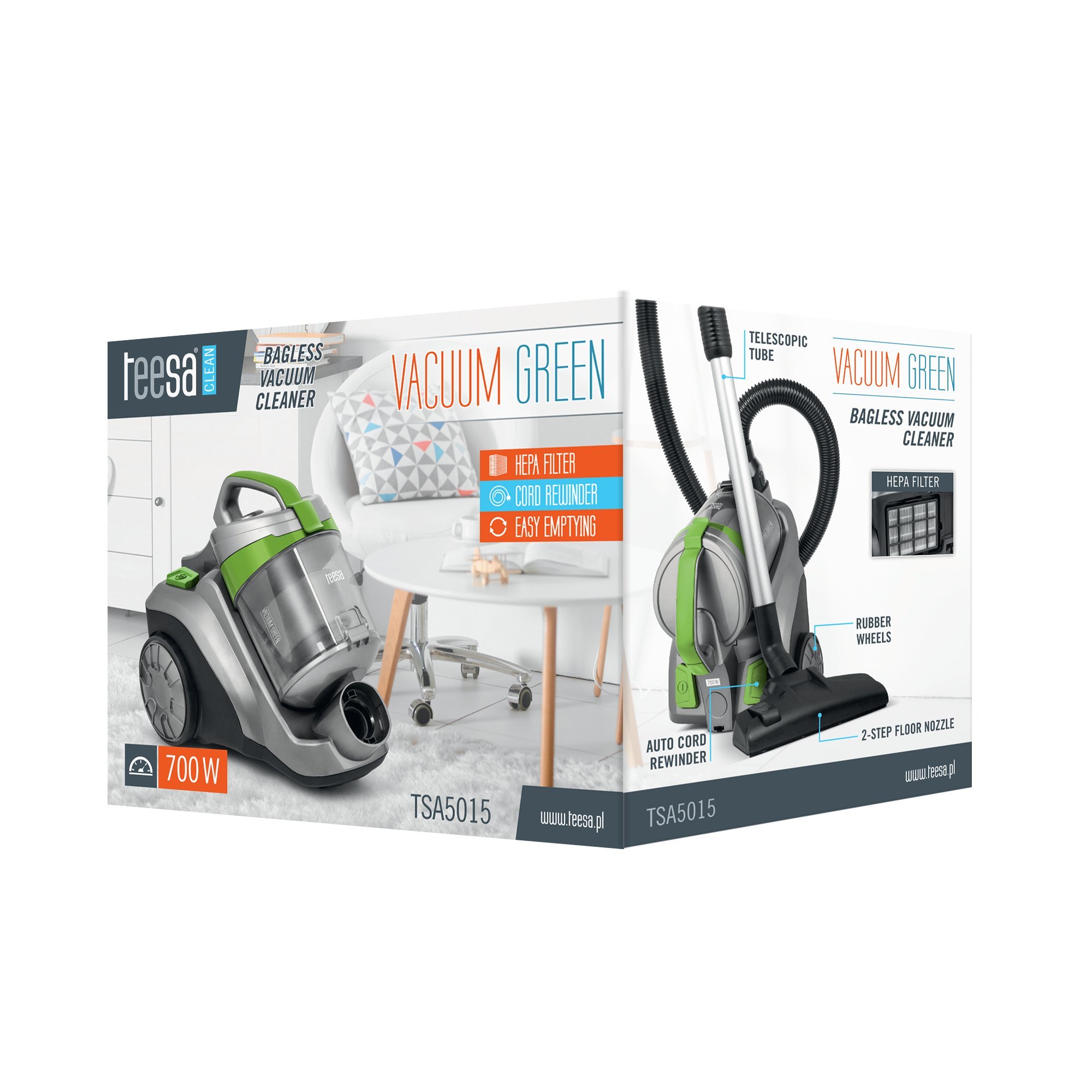 teesa Aspirador sin Bolsa Vacuum Green