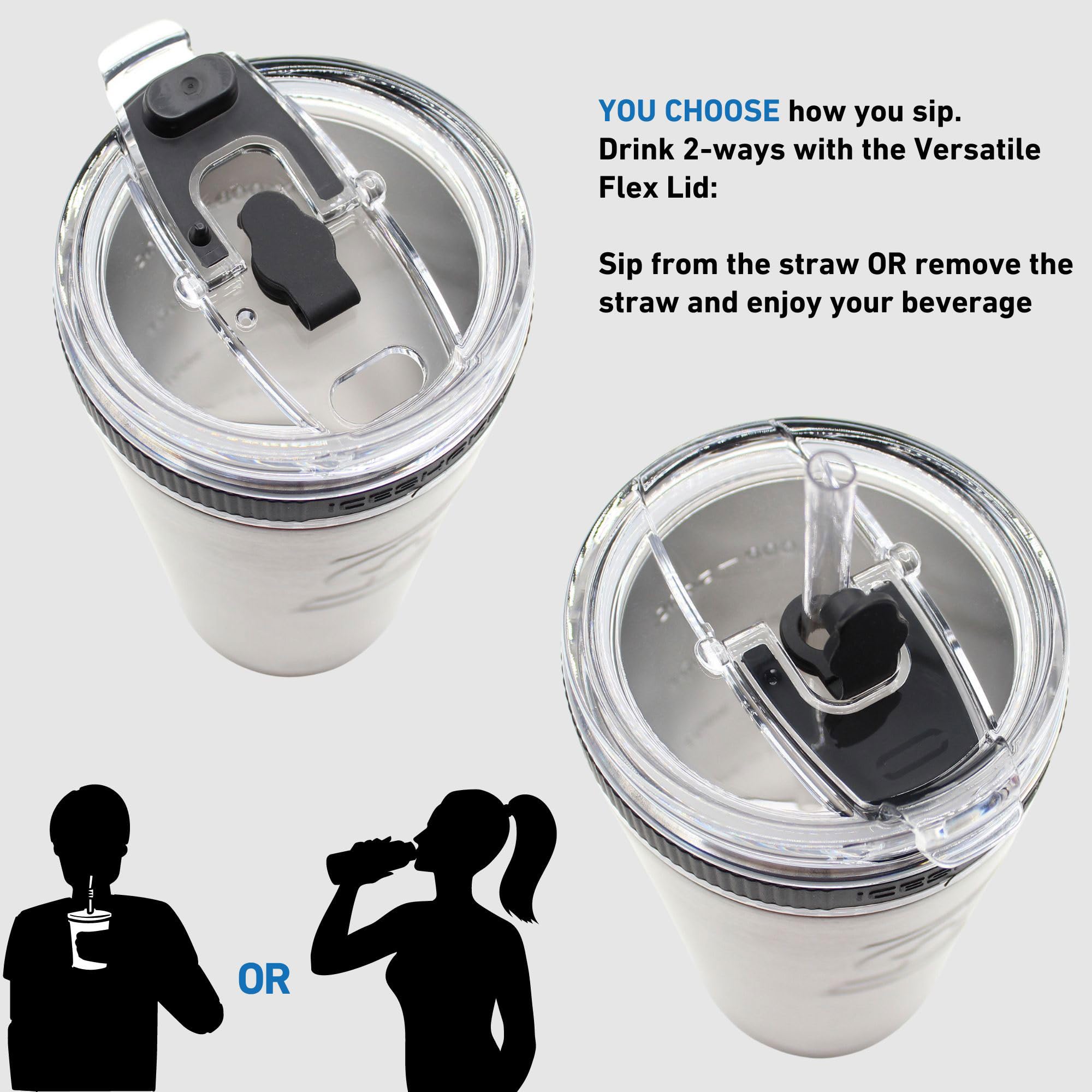 Ice Shaker Isolierte Edelstahl-Wasserflasche mit Strohhalm, 750 ml, bekannt aus Shark Tank