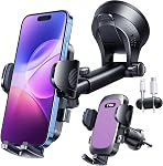 YRU Vrai grade militaire [360° Aspiration de rotation] 2026 Ultimate Car Phone Holder Mount ,90+LBS le plus sûr plus fort & Brevets Certs iPhone 17 16 Pro Max Samsung, Noir foncé