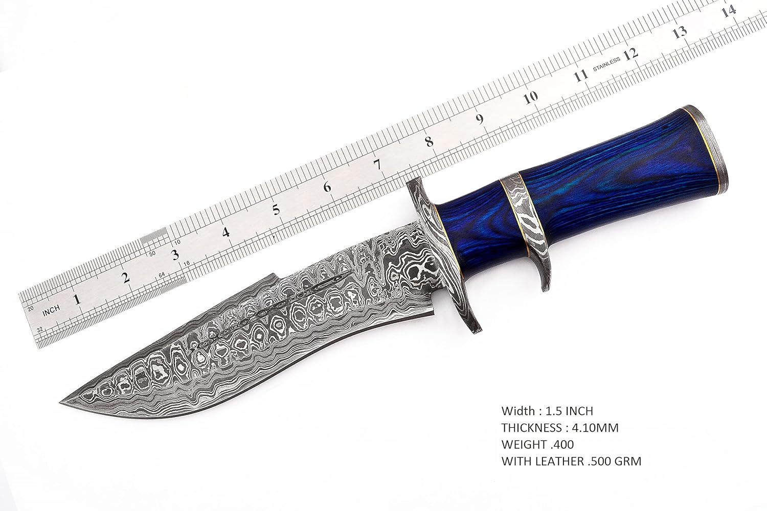 Handmade Hunting Knife with Leather Sheath Damascus Steel Hunting Knifes Fixed blade knives with sheath- EMPORER