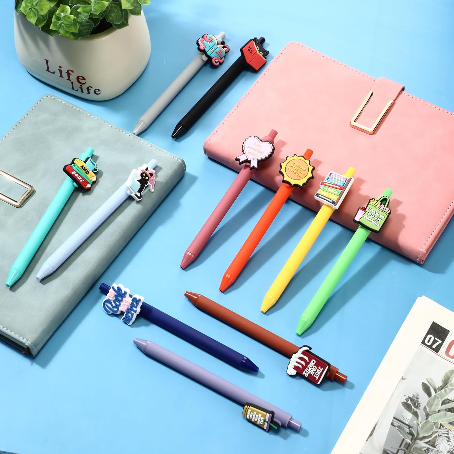 Book Lovers Gifts Funny Pens Bulk Emotional Support Appreciation Gifts Ballpoint Pens for Bookish Teacher Student Readers Graduation Party Favors - Image 4