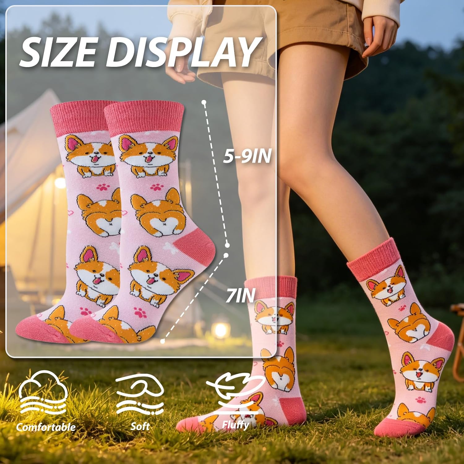 Women fun Animal Socks,Stocking Stuffers for Women,US Size 6-12 image 5