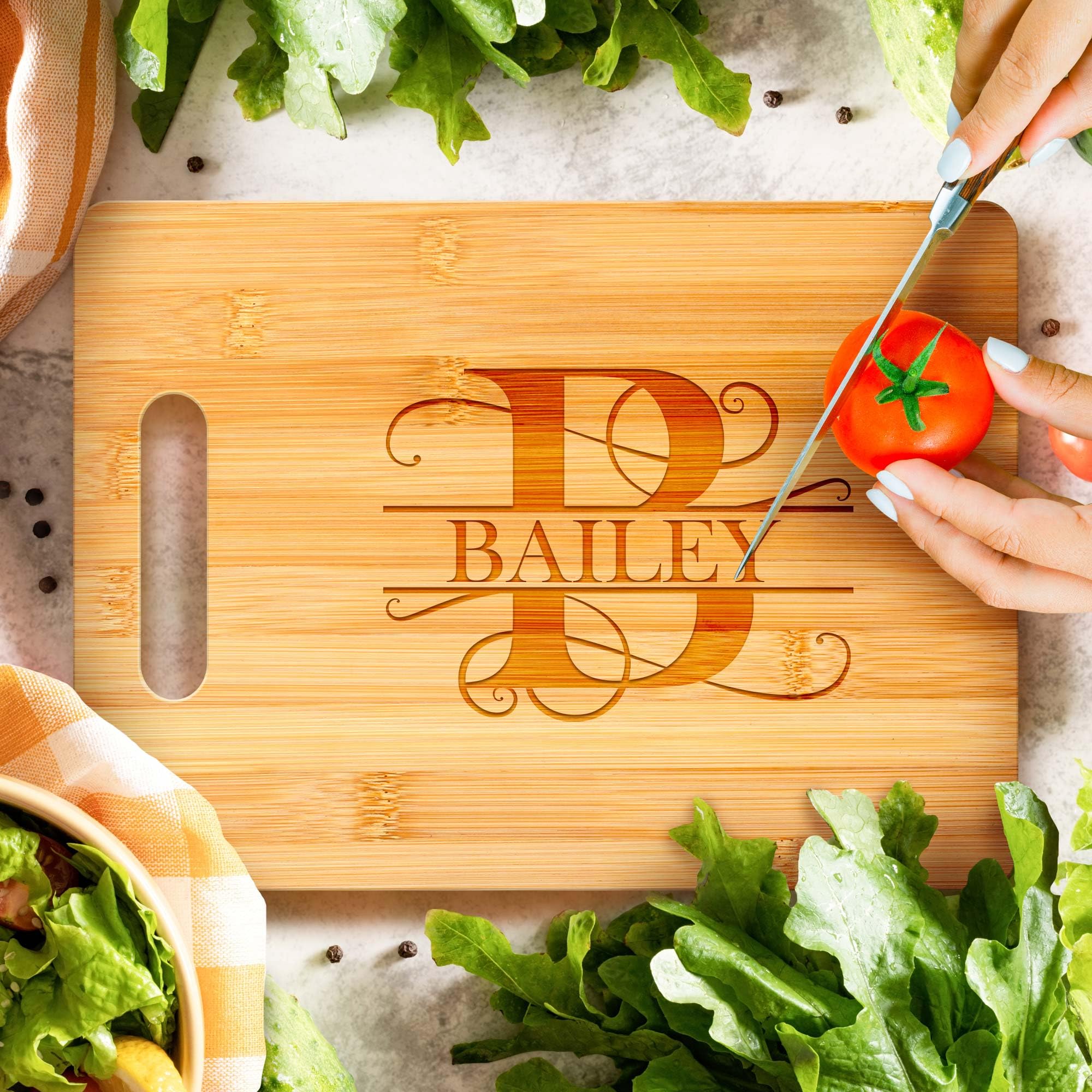 Personalized Cutting Board, Custom Engraved Bamboo Cutting Boards, Customized Name and Monogram Charcuterie Board, Christmas Gift for In Law/Men/Woman/Couples/Family/Parents/Engraved in USA by MSC