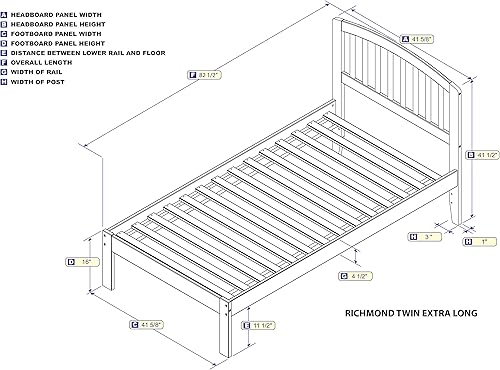Miniatura 3 de AFI Richmond - Cama de plataforma extra larga con estribo abierto y cargador turbo en color gris