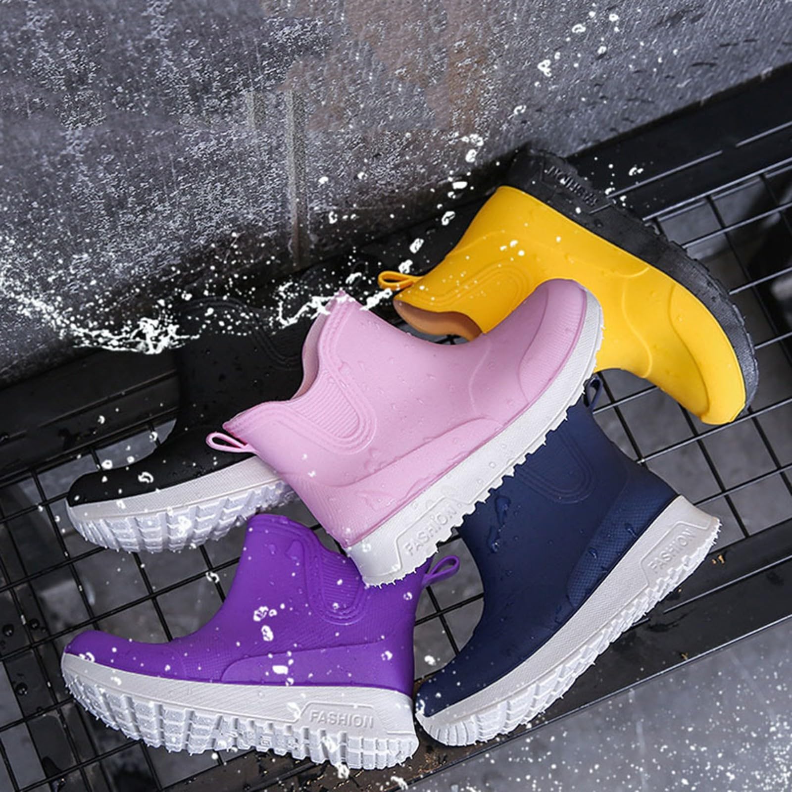 Botas de agua para niños, botas de lluvia para niños, zapatos de lluvia cómodas, botas de lluvia para primavera y verano, botas de lluvia impermeables, botines antideslizantes, botas de lluvia