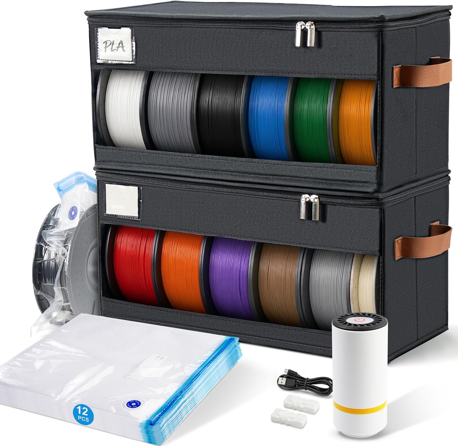 3D Printer Filament Storage Box, 2 Pack