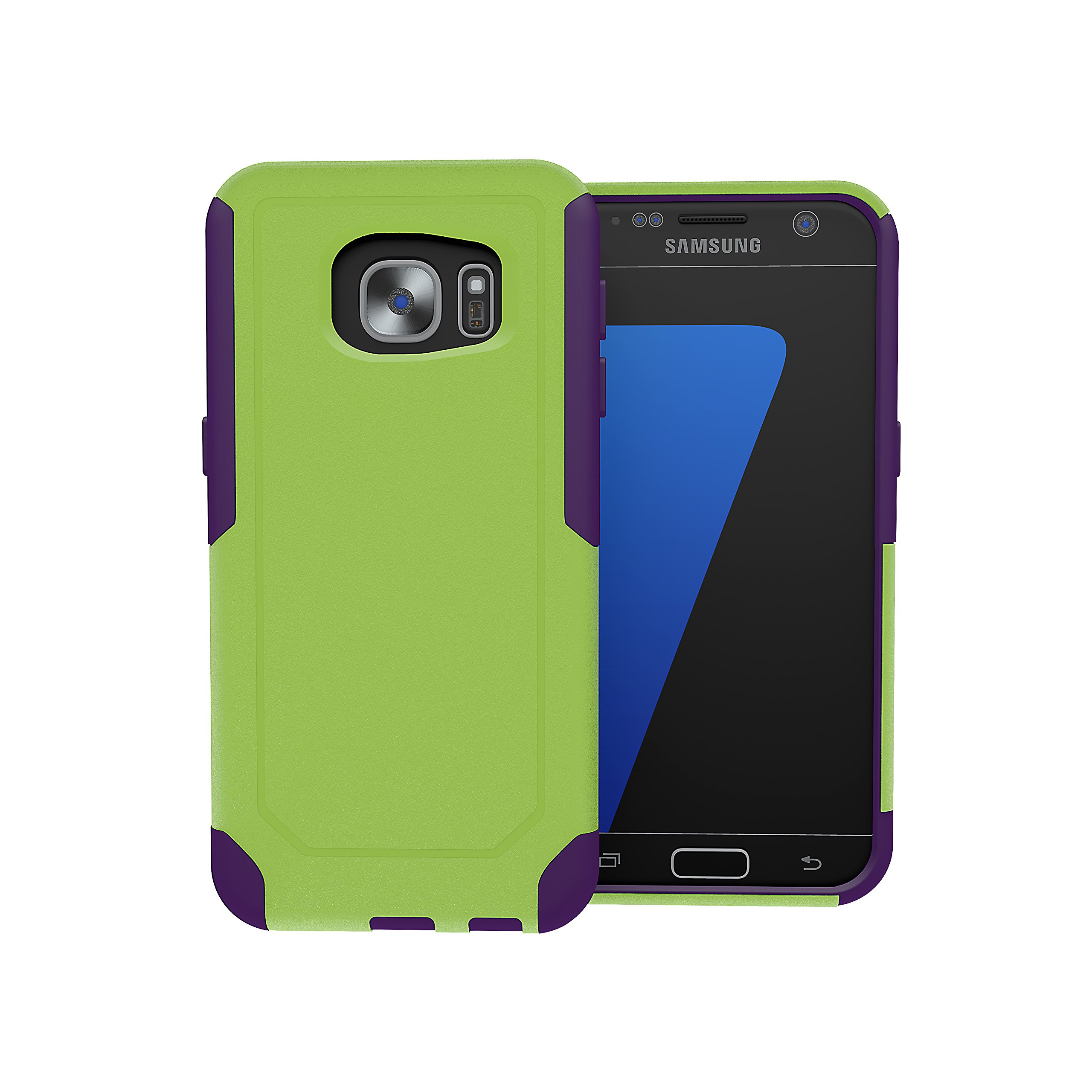 Galaxy S7 Case, ToughBox [Commute Series] [ SHOCKPROOF ] [ SLIM ] [ RUGGED ] [ Lime | Purple ] for Samsung Galaxy S7 Case [Fits OtterBox Defender & Commuter Series Clip]