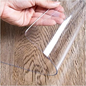 Large PVC Office Transparent Plastic Chair Protect Mat, 100 150 200 250 300 350 400 450 500 550 600 Cm Long Clear Pads Carpet Protector, for Nursery Kitchen Office Living Room  Size 100x450cm3ftx1