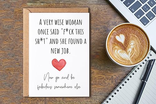 Miniatura 3 de OystersPearl Nueva tarjeta de trabajo  Tarjeta de salida  Felicitaciones por tu nueva aventura  Tarjeta divertida de despedida para tu mejor amiga o