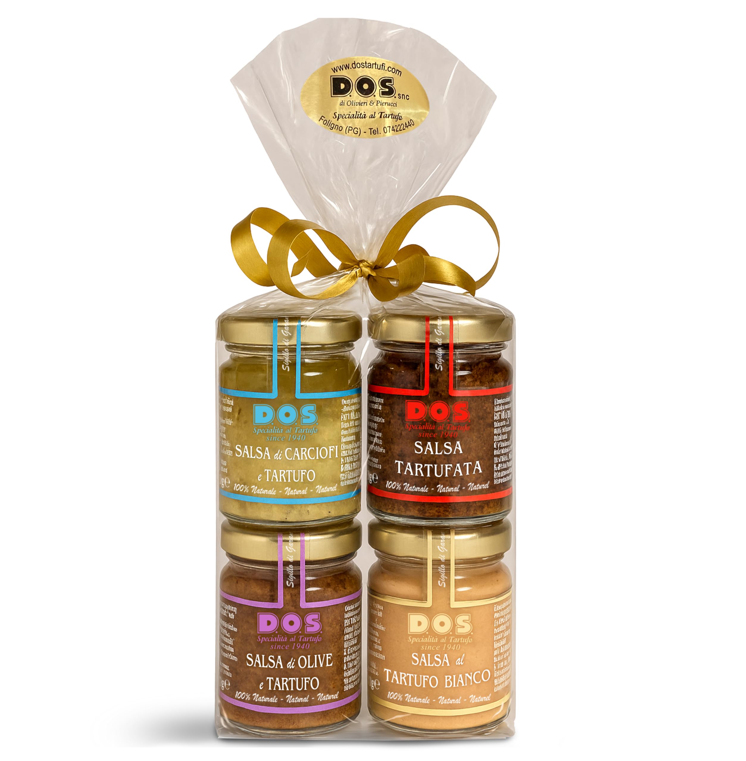 Confezione Regalo Gourmet – 4 Salse al Tartufo 100% Naturali (4x80g): Tartufata, Carciofi, Olive, Tartufo Bianco – Prodotti Tipici Italiani per Natale