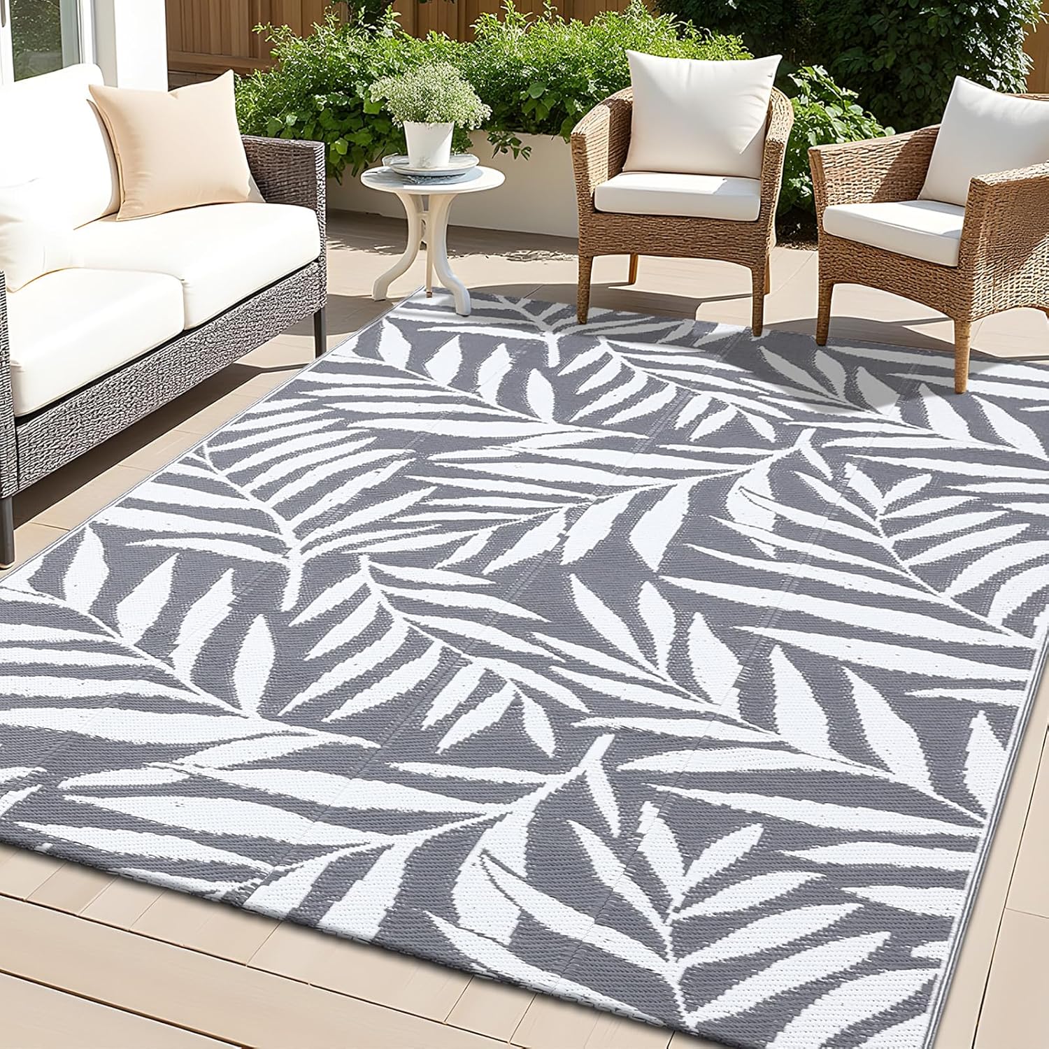 Amazon.com: OLANLY Waterproof Outdoor Rug 5x8 ft, Reversible Outdoor ...