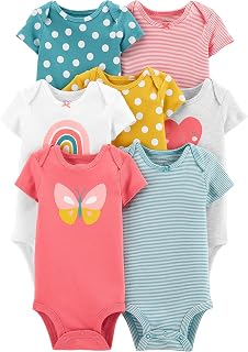 Kit Body Carter's 7 Peças Manga Curta Borboleta Arco-Íris Bebê Menina