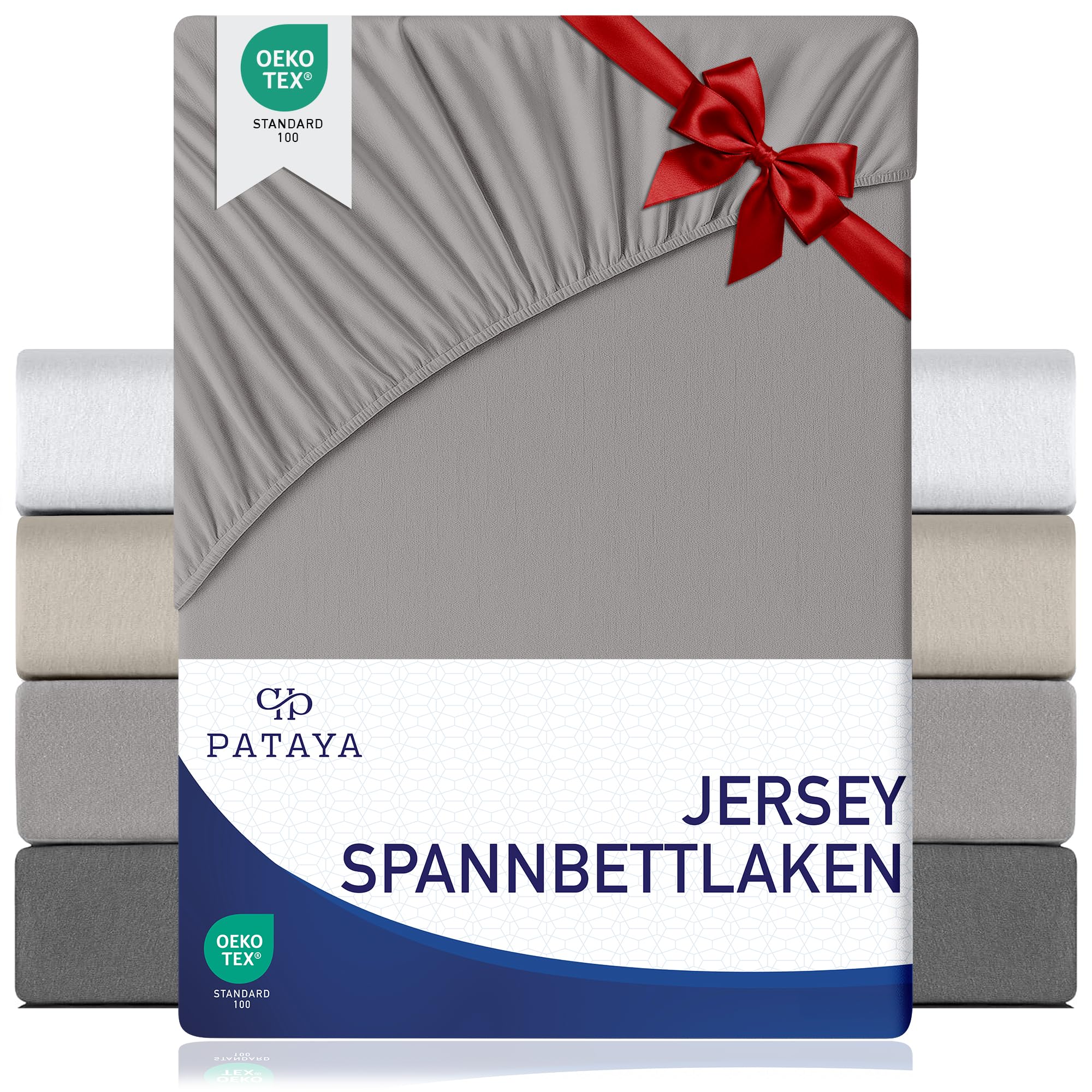 Pataya Spannbettlaken 180x200cm - Oeko-TEX Zertifiziert Baumwollmischung Spannbetttuch bis zu 25 cm Bettlaken für Boxspringbett Matratzen (Grau - 180x200)