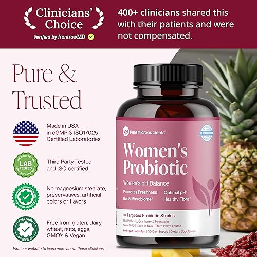 Miniatura 7 de Pure Micronutrients Probióticos vaginales pH Balance para mujeres, soporte para el olor y la picazón, píldoras de salud vaginal con arándano,