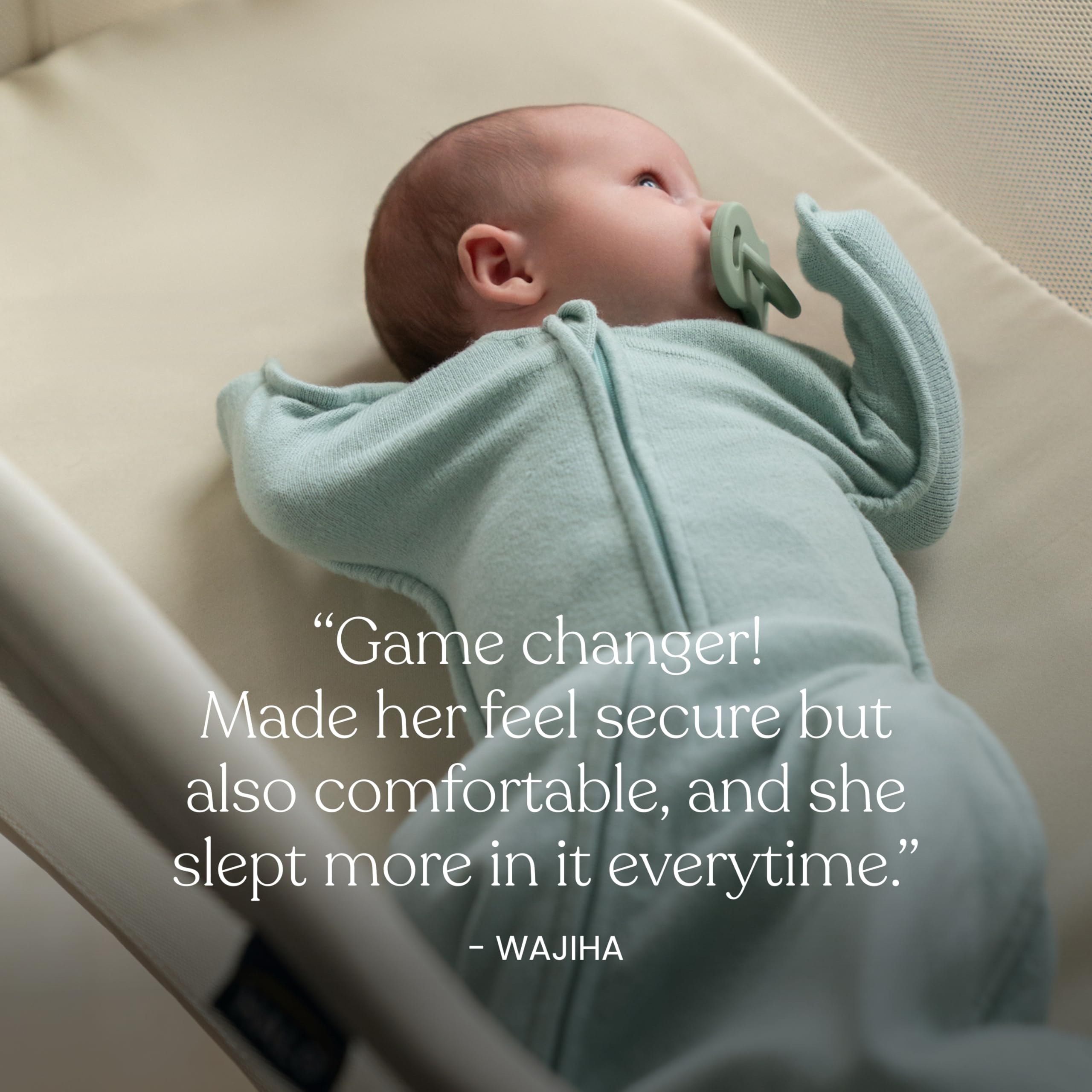 HALO Sleepsack SwaddleStretch, Arms Up or Extended Arms, Newborn Baby Swaddle, 0 – 3 Months, 0.5 TOG, Calm Sage — view 5