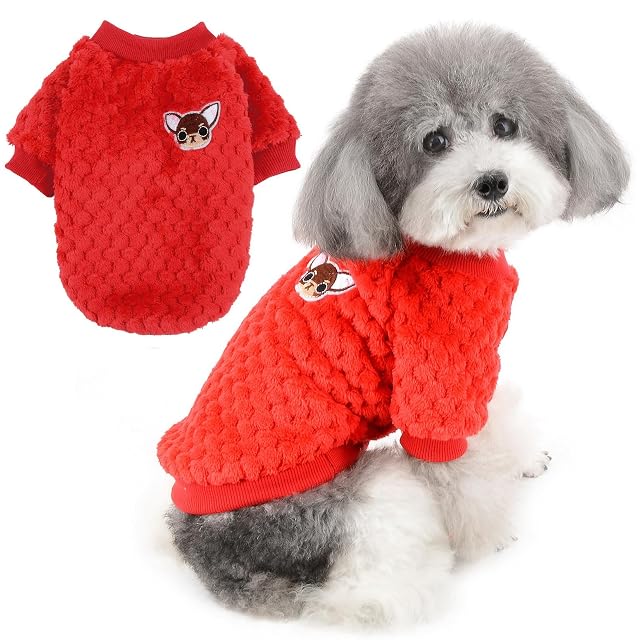 ZUNEA Suéter para Perros Pequeños Invierno Cálido Abrigo Jersey Forro Polar Muy Suave Ropa Mascotas Cachorros…