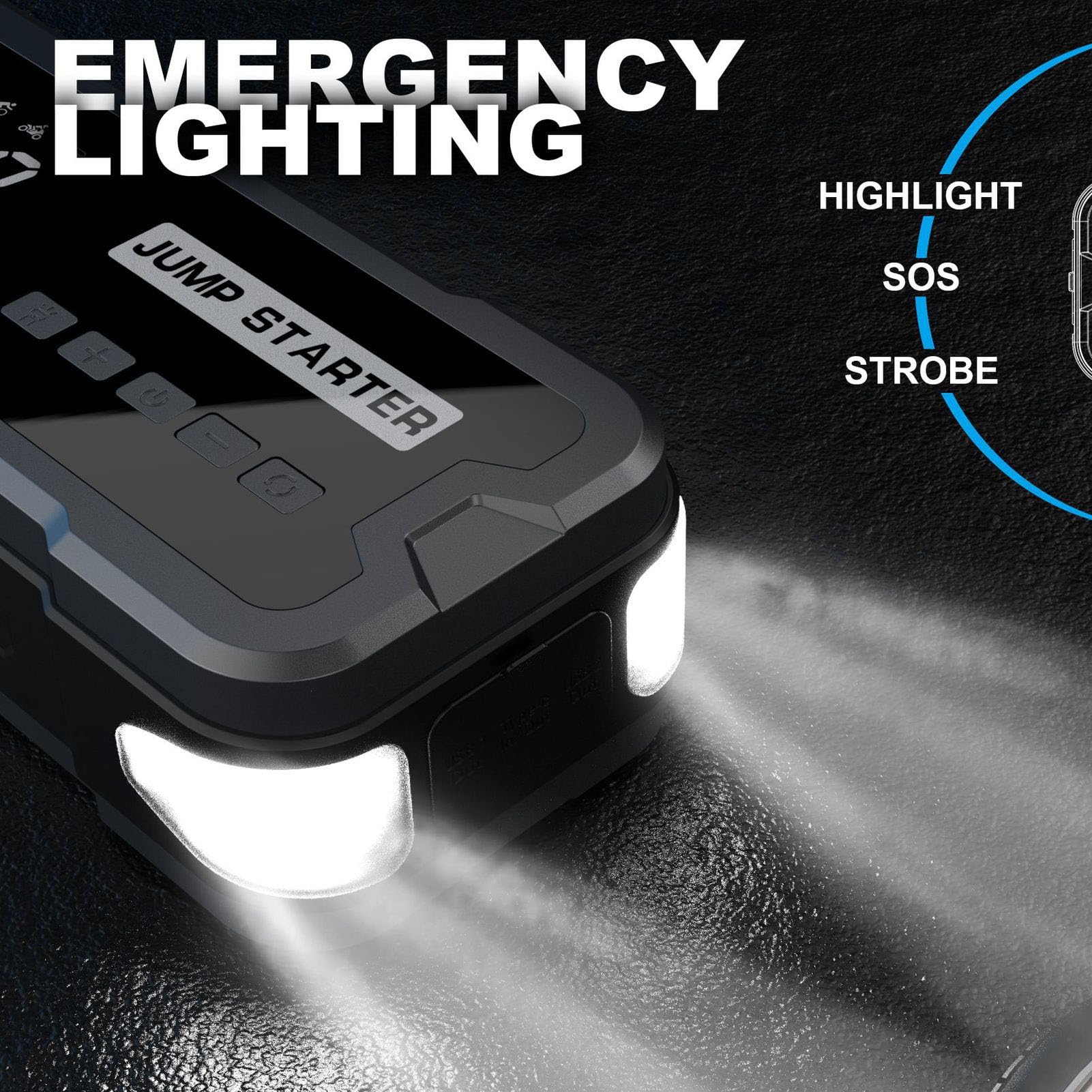 KUIDAMOS Avviatore di Emergenza per Auto da 12 V e Pacco Batteria Ausiliario con Potenza di Picco di 4000 A per Situazioni di Emergenza, Portatile e Resistente Al Freddo, Batteria Al Litio da 10000