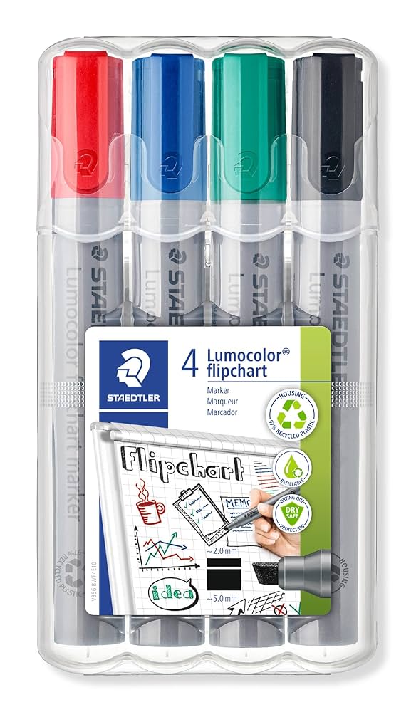Staedtler Lumocolor Flipchart Marker, Chisel Tip, Water