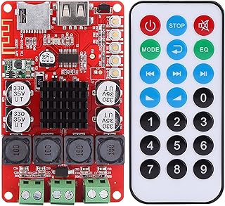 Audio Power Blue Tooth Amplifier Board 50W add 50W DC 8 to 26V Portable Stereo Audio Receiver Amplifier TF Card Decoder with Remote Control LFAC WAV MP3 WMA
