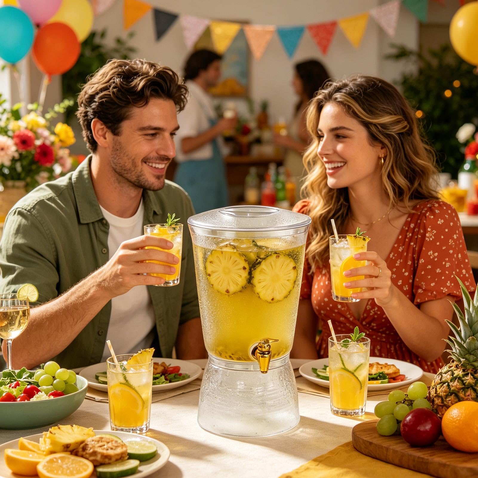 Jarra Dispensador de Bebidas Jarra de 6L para Refrescos | Grifo para Bebidas Frías para , Bodas, Reuniones, Oficina, Restaurante, Cafetería, Cumpleaños, Barbacoa