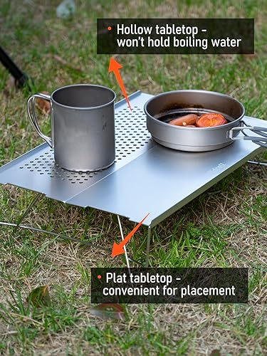 Miniatura 6 de WildCall Mini mesa plegable individual ultraligera compacta con bolsa de transporte para mochilero, campamento, senderismo, playa (plateado)