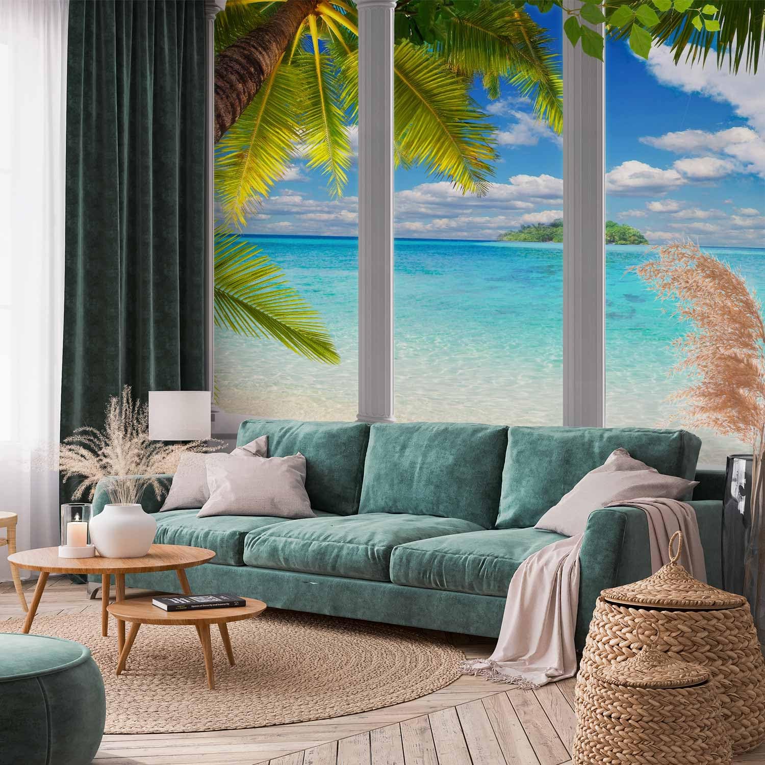 murando - Carta da parati Adesiva Mare Oceano 343x256 cm Fotomurali Adesivi Murali Rivestimento Parete Moderna per Pareti Adesiva Muro Decorativo Fotomurale Soggiorno -tropicale