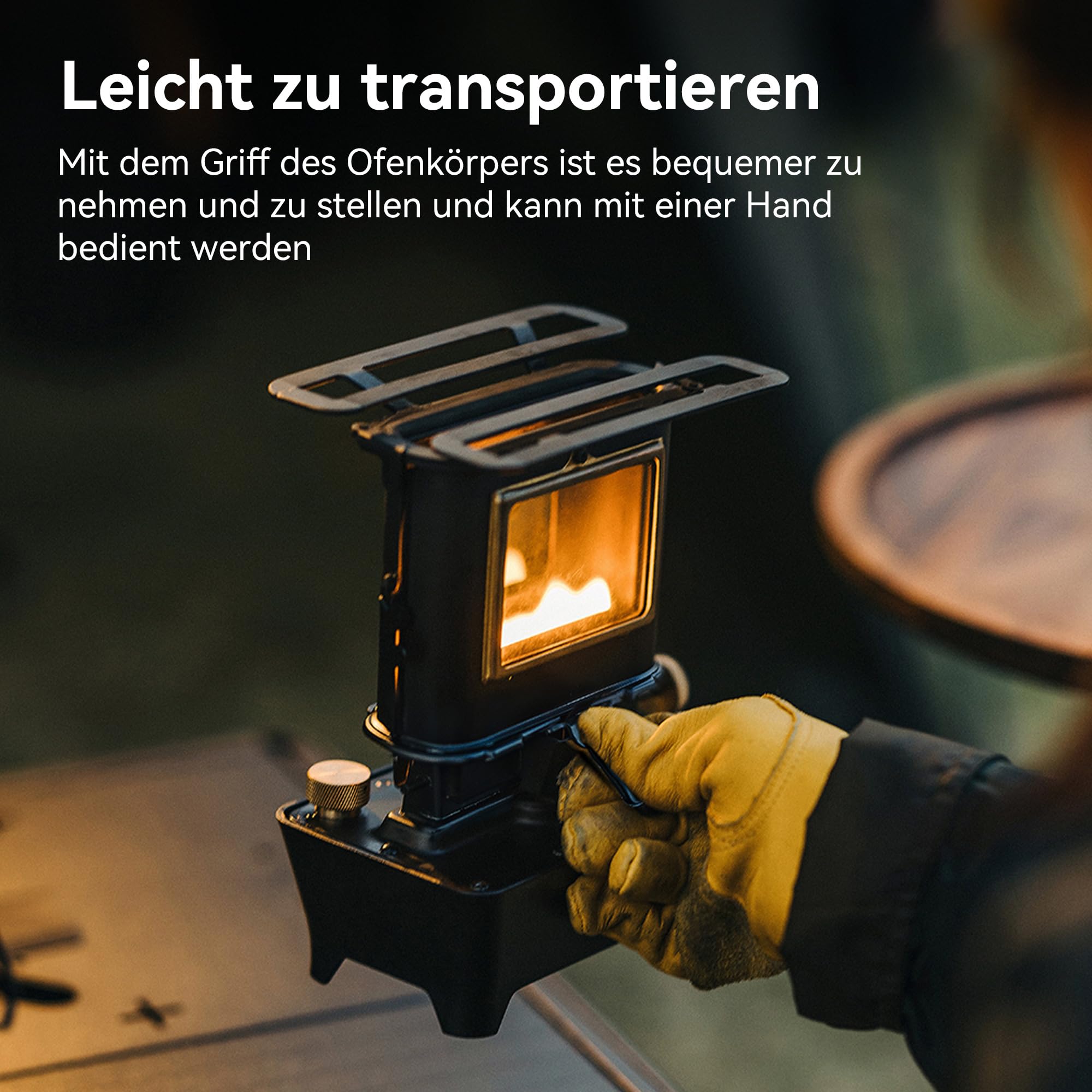Thous Winds Petroleum Laterne Outdoor, Camping Heizung Petroleum Schwarz, Tragbarer Kaminofen, “Feuertanz” Mehrere Kerosin Laterne Ofen für Außenbeleuchtung, Erwärmung, Kochen, Grillen