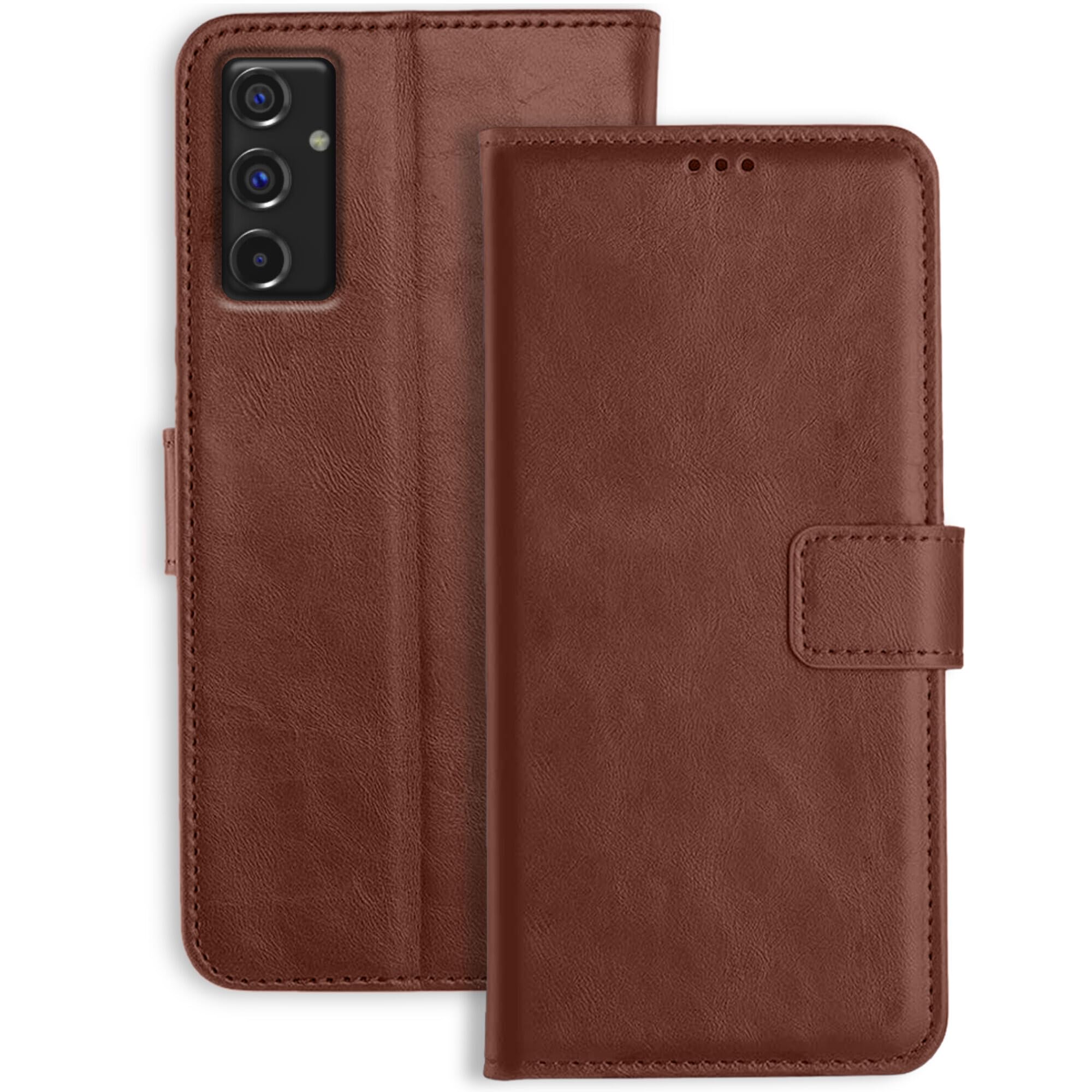 Genron Samsung F34 5G Leather Flip Cover | Shockproof | 360 Protection | Wallet Style Magnetic Closure Back Cover Case for Samsung F34 5G (Brown) (B0CMCMC7NH) Amazon Price History, Amazon Price Tracker