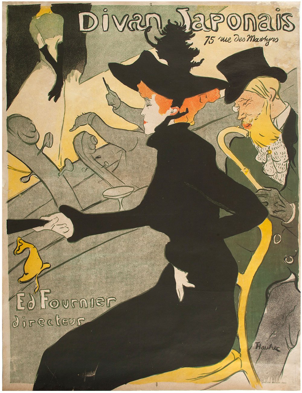 Cuadro Divan Japonais Toulouse-Lautrec, impresión artística pequeña para decoración vintage