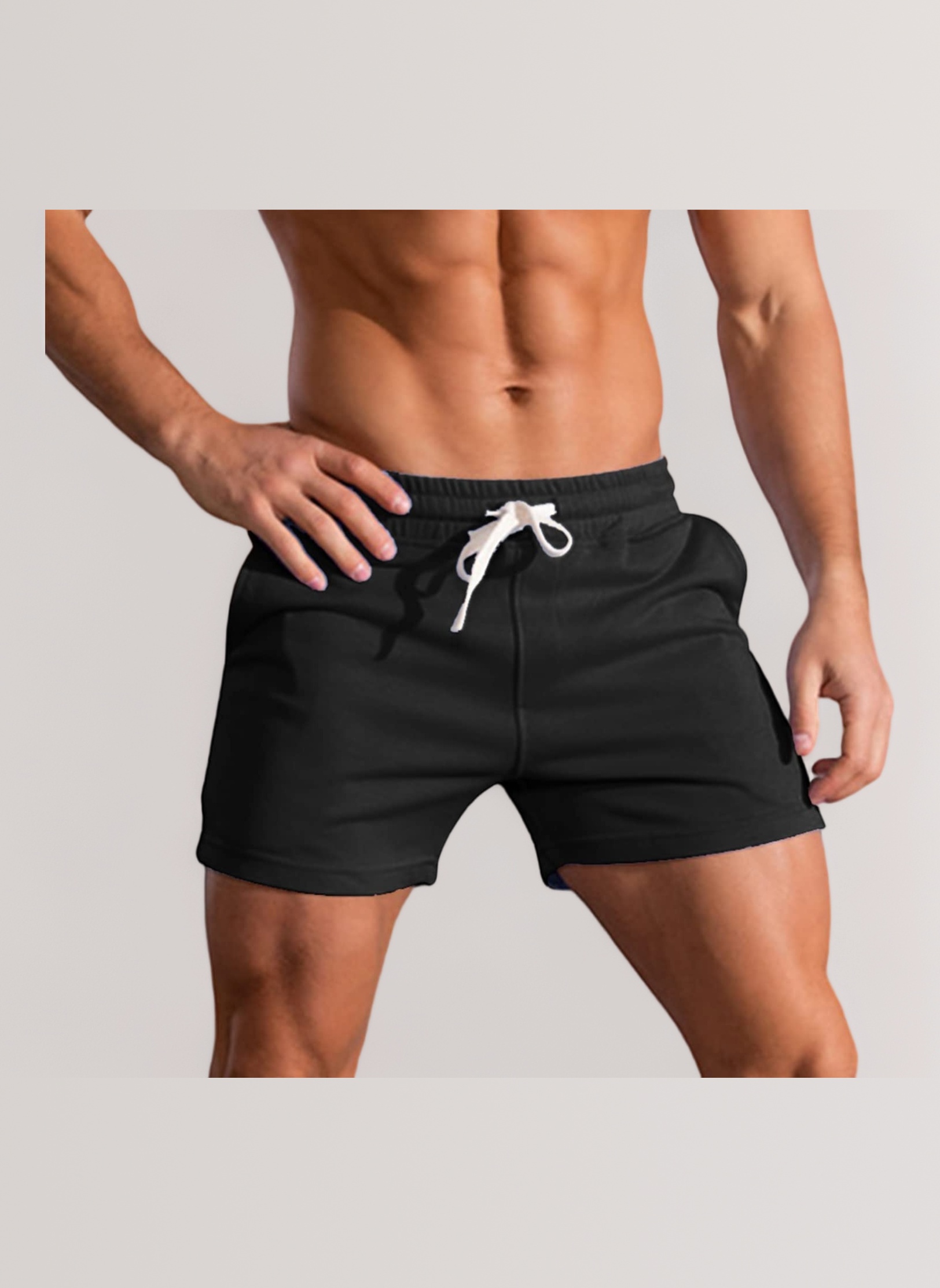 Men's 3 Inch Running Shorts Gym Training Bodybuilding Short Breathable Cotton Sports Shorts