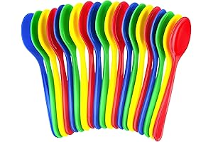Colorful Spoons for Kids | Reusable Plastic Utensils | Toddler Silverware Set