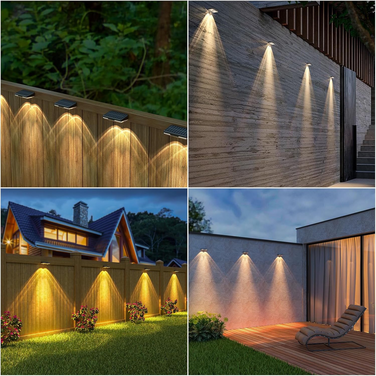 12 Pack Solar Fence Lights, 3 Modes LED, IP65 Waterproof, Outdoor Step Lights