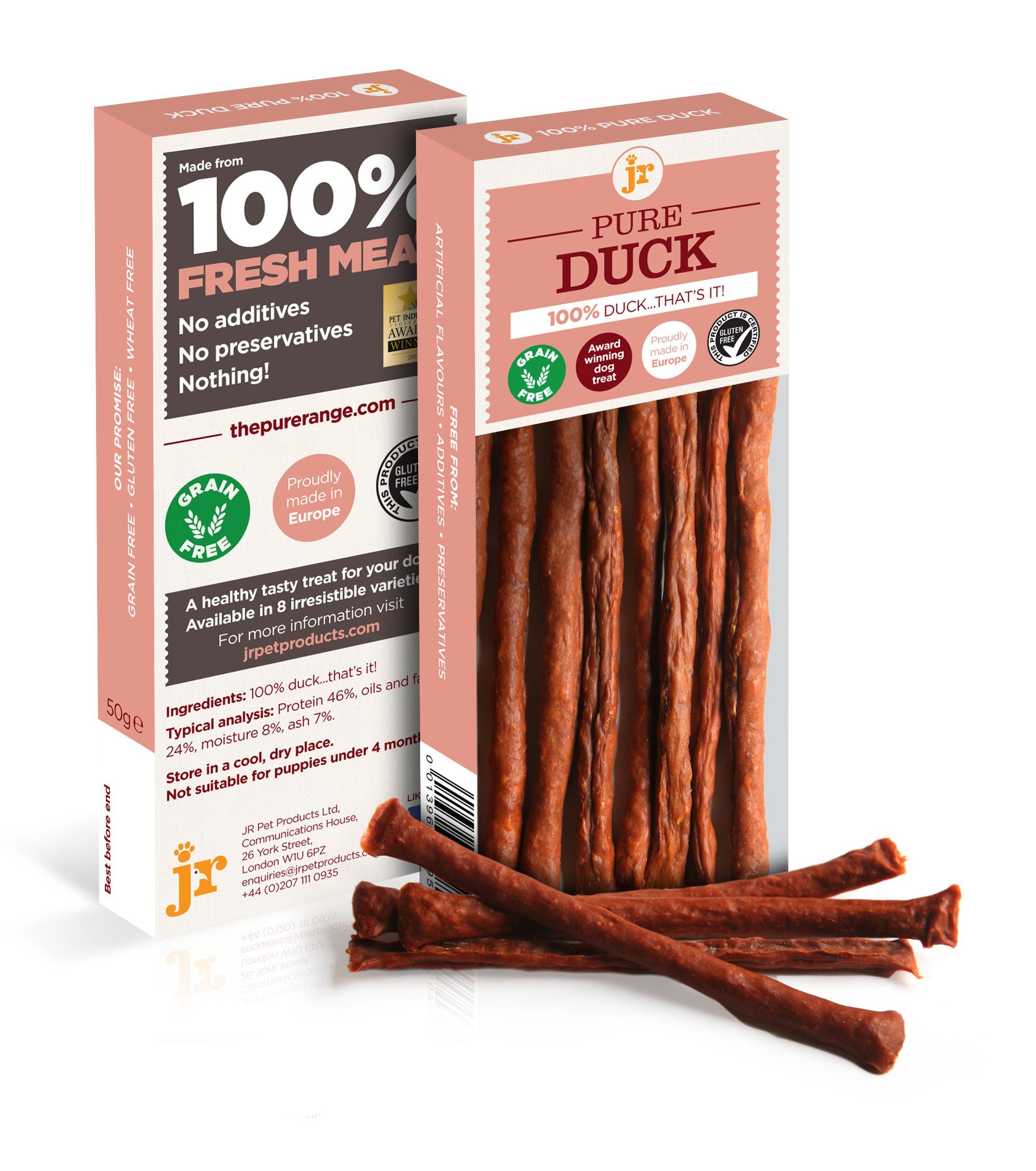 HEALTHY DOG TREATS PURE DUCK STICKS x 5 PACKS