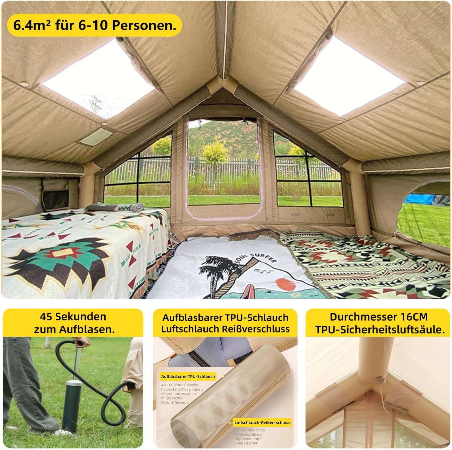 Aufblasbares Zelt 2-10 Personen Inflatable Tent mit Cyprus | Ubuy