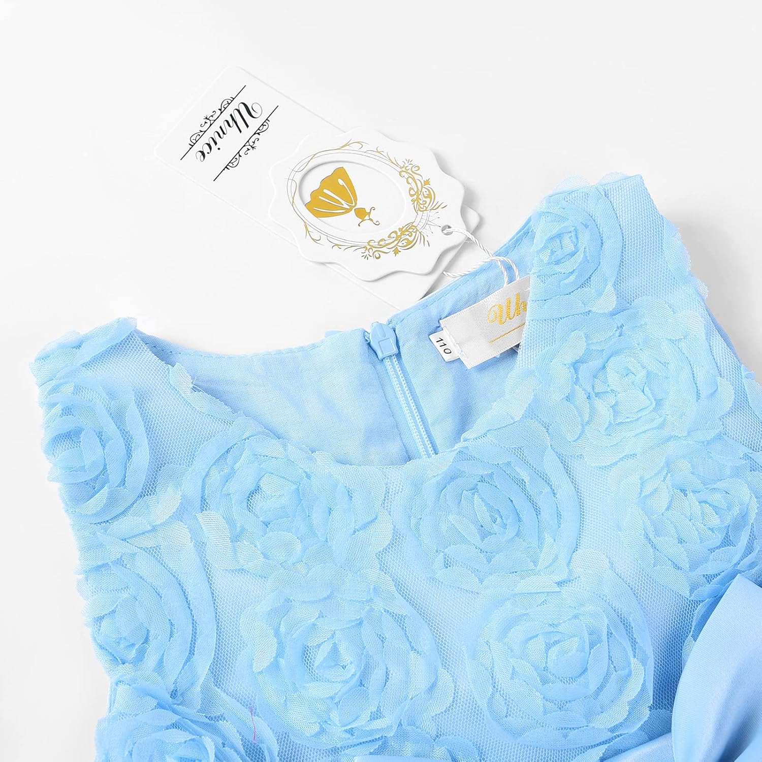 Uhnice Little Girl's Sleeveless Tulle 3D Flower Rainbow Dress for Wedding Party - Image 4