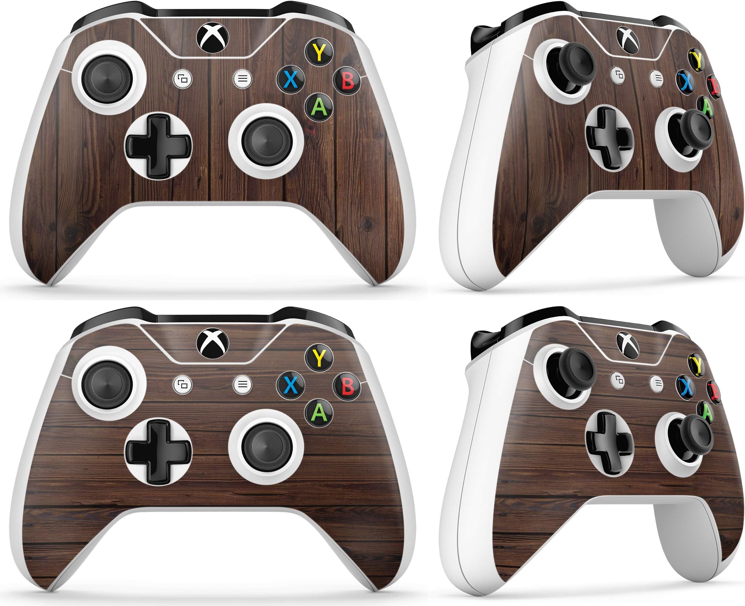 2 x WOOD Xbox One S Controller Skins Mahogany Full Wrap Vinyl Sticker