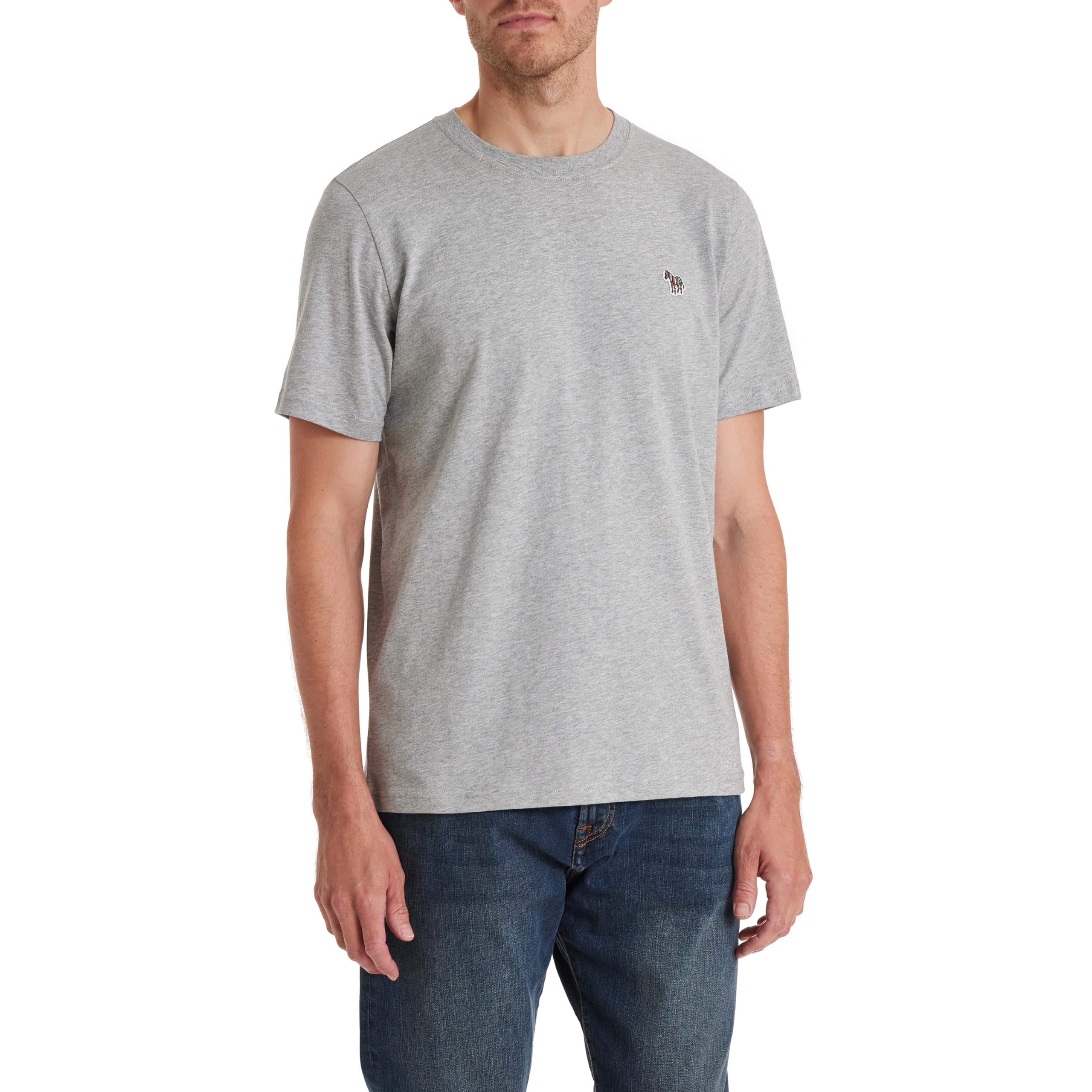 Paul Smith PS Mens Reg Fit Ss Tshirt Zebra, Grey Melange, Medium