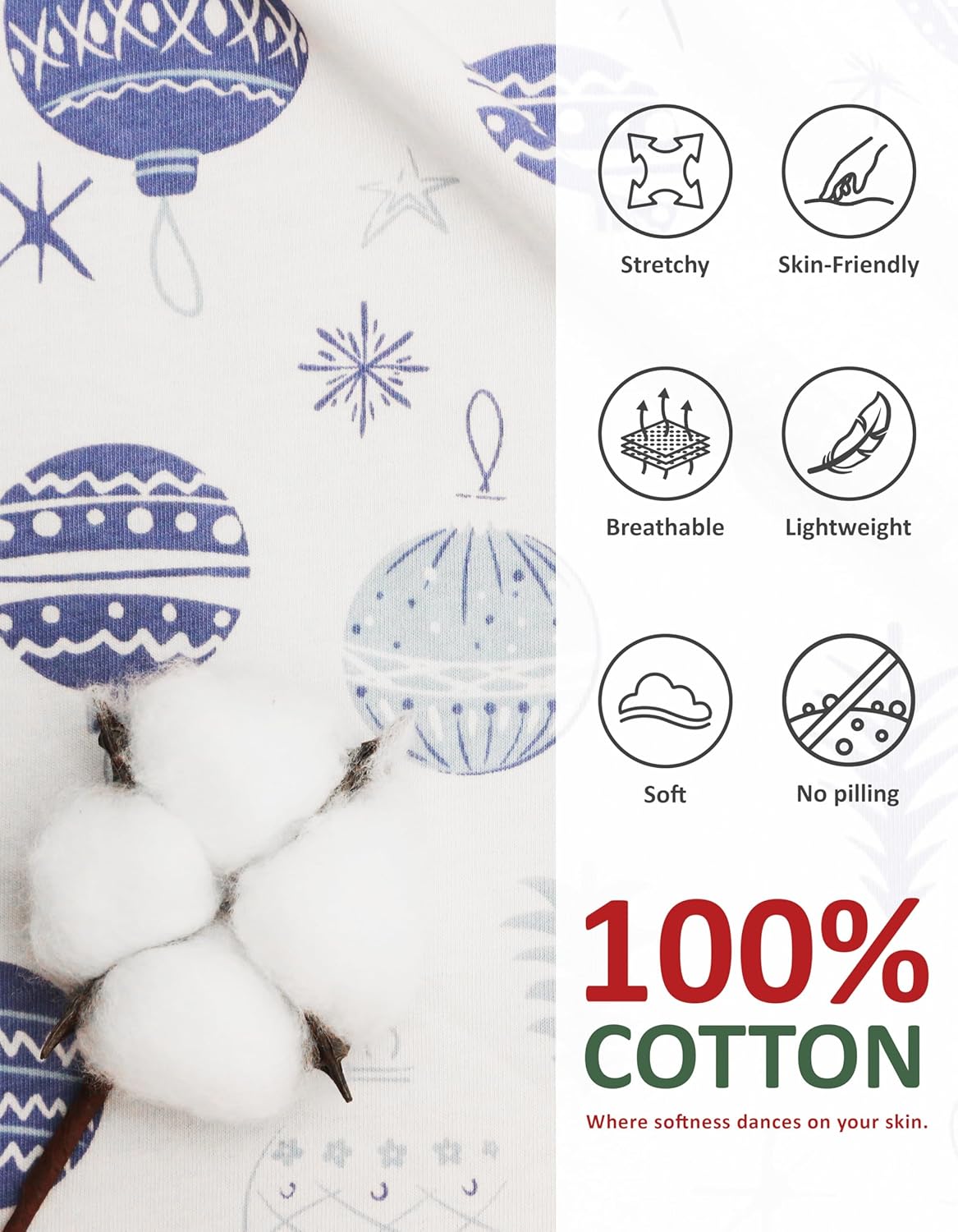 100% Cotton Pajama Sets for Women 2025 Holiday PJs Set Soft Long Sleeve Button Down Sleepwear XS-XXL - Image 3