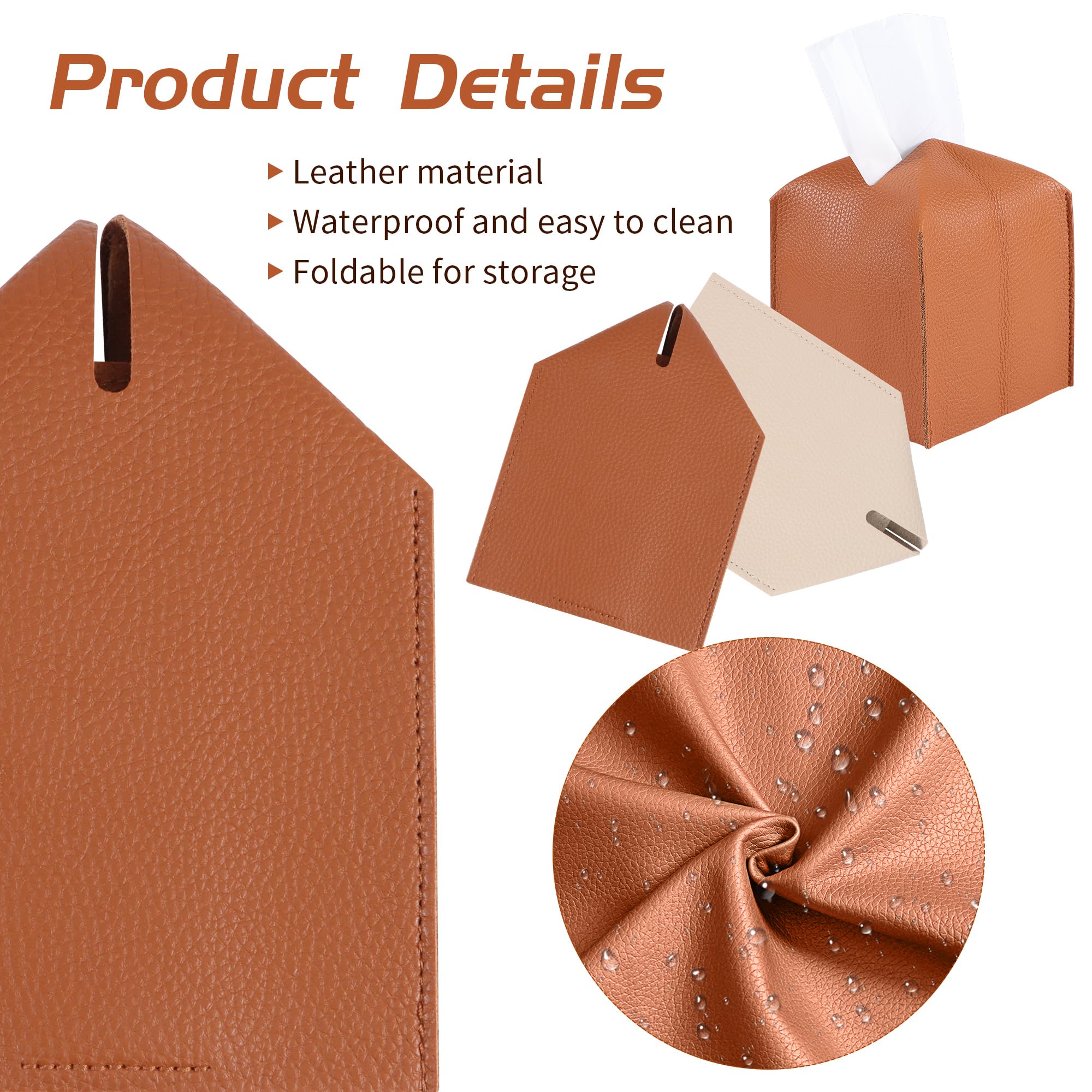 Housse Carrée Pour Boîte à Mouchoirs En PVC - Noir Et Blanc - Imperméable - 13,2 Cm - Ouverture Par Le Bas
