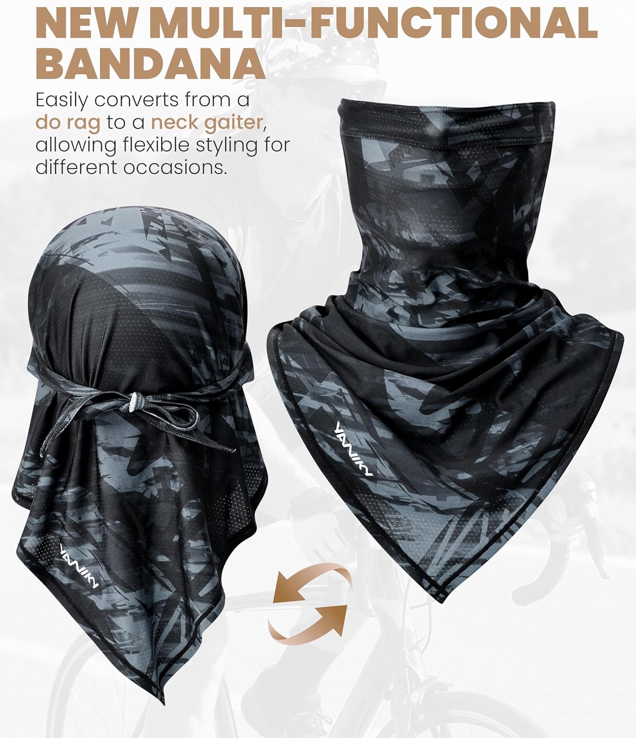 YANIKY Do Rag Bandanas for Men Cooling Breathable Skull Caps Women Dew Rags Moisture-Wicking Helmet Liner Head Wraps Durags